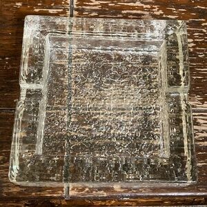 Vintage heavy beveled glass ashtray